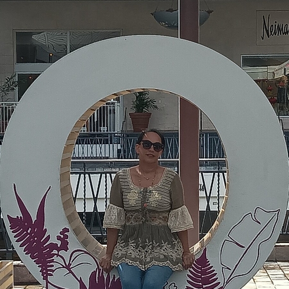 CLEARANCE SALE!!  Cream and Tan Embroidered Bell Sleeve Blouse - Picture 13 of 14